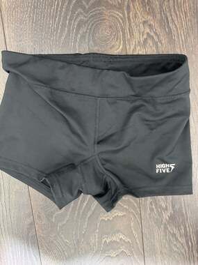 High Five Girls Black Compression Shorts Size L Athletic Volleyball Cheer